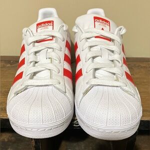 Adidas x Hattie Stewart Superstar White Red Shell Toe Leather